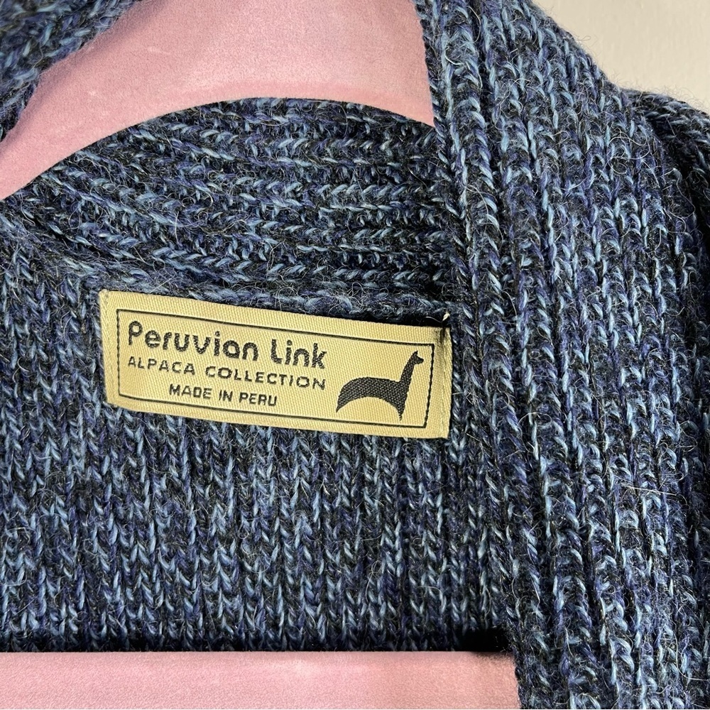Peruvian Link Alpaca Collection Cardigan Sweater Womens OS Color Blue/Navy Blue - Picture 6 of 11